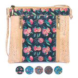Sustainable Chic: Floral Cork Shoulder Bag
