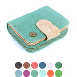 🌿 Stylish Solid-Color Cork Women's Short Wallet