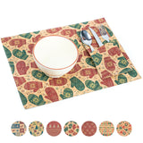 Christmas Cork Placemats and Cutlery Pockets Set