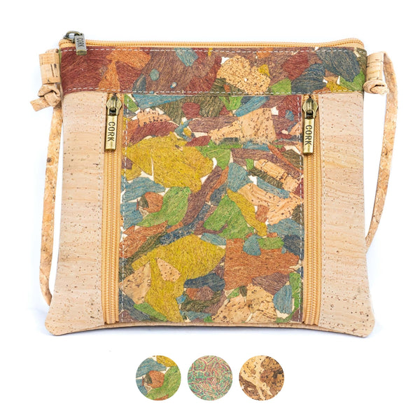 Cork Crossbody Bag with Dual Front Zippers – Compact & Sustainable BAGP-319