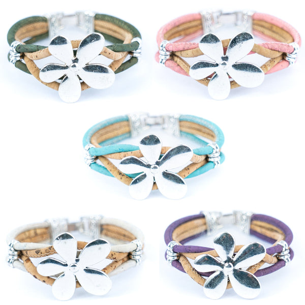 Handmade Cork Flower Bracelet – Natural & Vegan