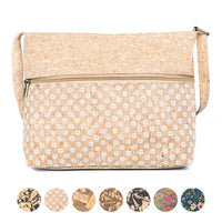 Women's cork crossbody bag - floral pattern