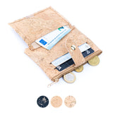 Natural Cork Small Wallet with Zipper Coin Pocket Bag-2233