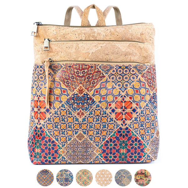 Cork Backpack for Women – Vegan Rucksack with Multiple Pockets