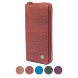 The Pure Color Cork Zipper Wallet in red