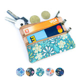 Triple-Zip Cork Mini Coin Pouch