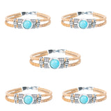 Turquoise Cork Bracelet Women - Handmade Eco