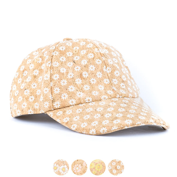 Women’s Cork Baseball Cap – Daisy Print Eco Style