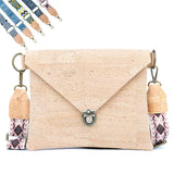 Cork Envelope Crossbody Bag with Interchangeable Strap - Vegan Clutch BAGP-354