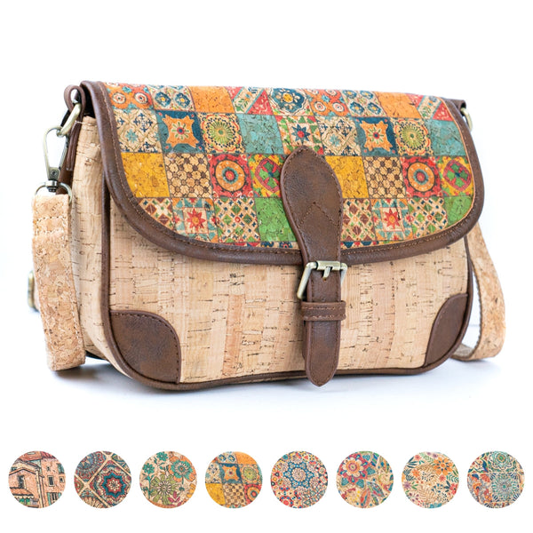 Printed Cork & PU Women's Crossbody Bag BAGD-572