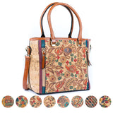 Printed Cork Women’s Handbag with Adjustable Strap BAGD-578