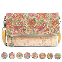 Printed Cork Foldable Crossbody Bag