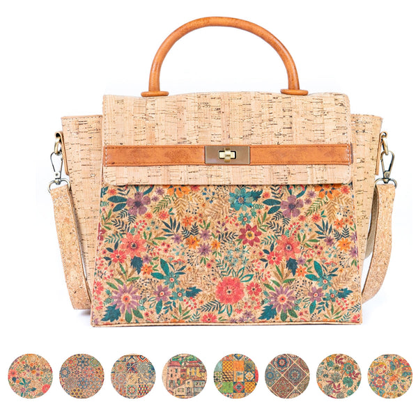 Women's Printed Cork Handbag & Crossbody Bag