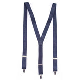 dark blue cork suspenders for men