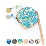Square Cork Coin Purse with Wrist Strap