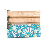 Triple Zip Cork Mini Wallet