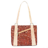 Cork Shoulder Bag with Double Zipper Pockets