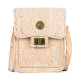 Cork Crossbody Phone Bag – Natural & Black Cork | Vintage Twist Lock