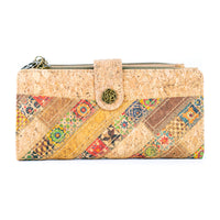 Patchwork-Stitched Cork Long Wallet – BAGD-592