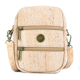 Cork Crossbody Phone Bag – Dual Zipper Vegan Sling Purse