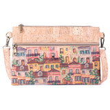 Eco-Friendly Natural Cork Sling Bag with Mosaic Patterns
