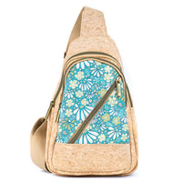 Cork Sling Bag with Printed Front Panel –-Lightweight Eco-Friendly Crossbody