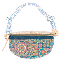 Mandala Magic Chest Bag: Cork and Cotton Fusion