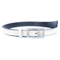 Slim Cork Belt Women - Silver Buckle Eco