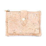 Natural Cork Small Wallet with Zipper Coin Pocket Bag-2233