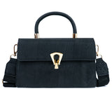 Elegant Black Cork Crossbody Bag with Gold Buckle