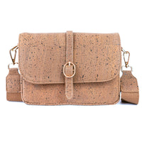 Elegant Cork Crossbody Bag for Women – Vibrant Red & Natural Shades