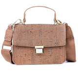 Chic Natural Cork Crossbody Bag with Gold Clasp