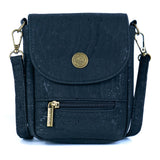Natural Cork Crossbody Phone Bag with Vintage Turn Lock