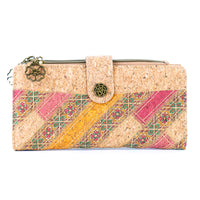 Patchwork-Stitched Cork Long Wallet – BAGD-592