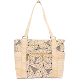 Cork Tote Bag with Zipper Pocket – Vegan Shoulder Handbag for Women BAGP-326