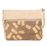 Women's cork crossbody bag - cork bottle top pattern