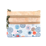 Triple Zip Cork Mini Wallet