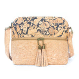 Tassel Zip Pocket Women’s Cork Crossbody Bag – Coffee Bean Infused