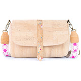 Cork Crossbody Bag with Interchangeable Strap | Natural Cork Shoulder Bag BAGP-366
