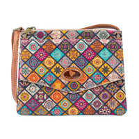 Floral Printed Cork Crossbody Purse for Women