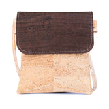 Eco-Friendly Cork Crossbody Bag with Flap Closure - Vegan Leather Shoulder Bag BAGP-344