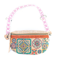 Mandala Magic Chest Bag: Cork and Cotton Fusion