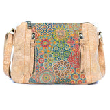 Cork Crossbody Bag – Colorful Tile Pattern BAGD-608