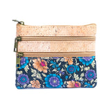 Triple Zip Cork Mini Wallet