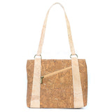 Cork Shoulder Bag with Double Zipper Pockets