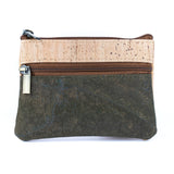 Minimalist Cork Coin Purse with Dual Zippers