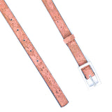 Slim Cork Belt Women - Silver Buckle Eco