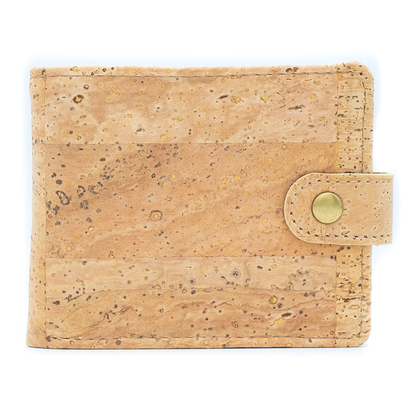 Natural Bifold Cork Wallet with Snap Button