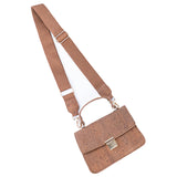 Chic Natural Cork Crossbody Bag with Gold Clasp