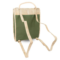 Eco-Friendly Cork and Green Canvas Backpack for Women